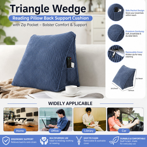 Triangle wedge reading pillow - triangle,
