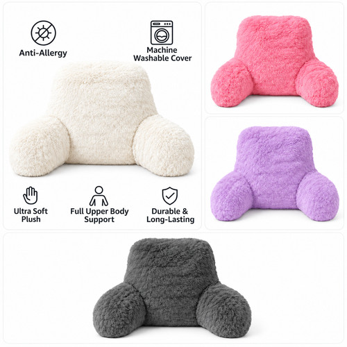 Teddy fleece reading cushion - teddy,